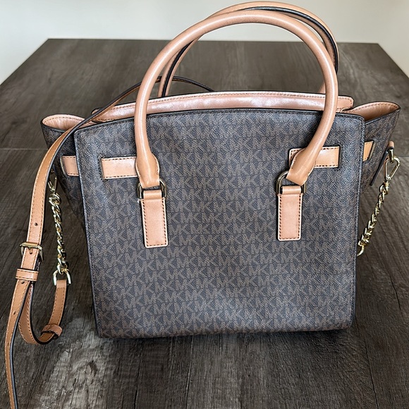 MICHAEL KORS|HAMILTON KORS STUDIO LG EW satchel brown logo - Picture 4 of 15